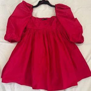 Zara Babydoll Dress in Fuchsia